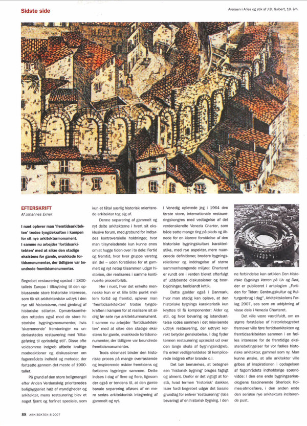 Efterskrift – Arkitekten 8:07, 2007